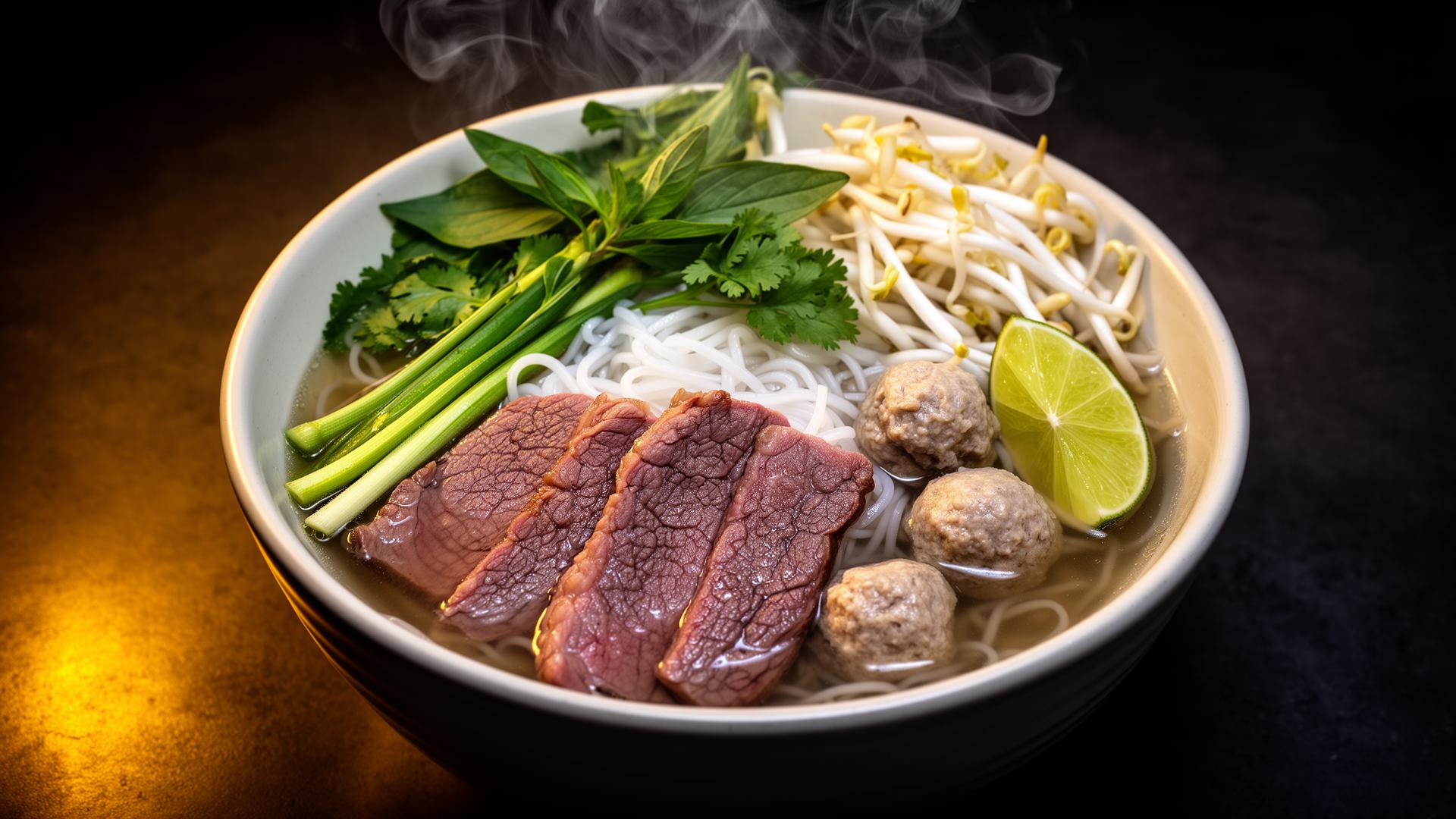 Yummy Pho house special pho with steam